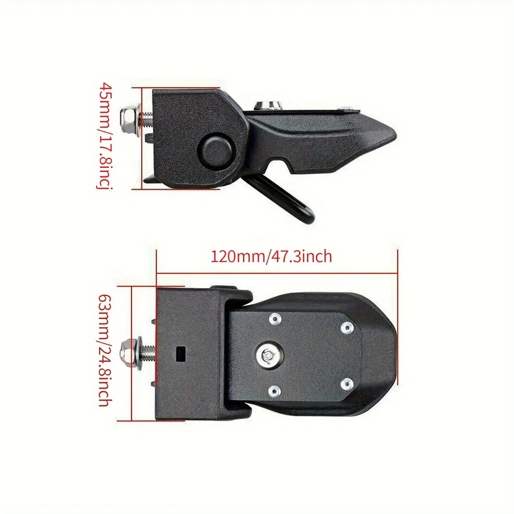Two Aluminum Alloy Key Locks Designed for JEEP for Wrangler - Engine Hood Anti-Theft Safety Latch, Robust Metal Build, Stylish Black End, Improved Vehicle Security, Sleek Metallic Appearance, And Long-Lasting Metal Locks