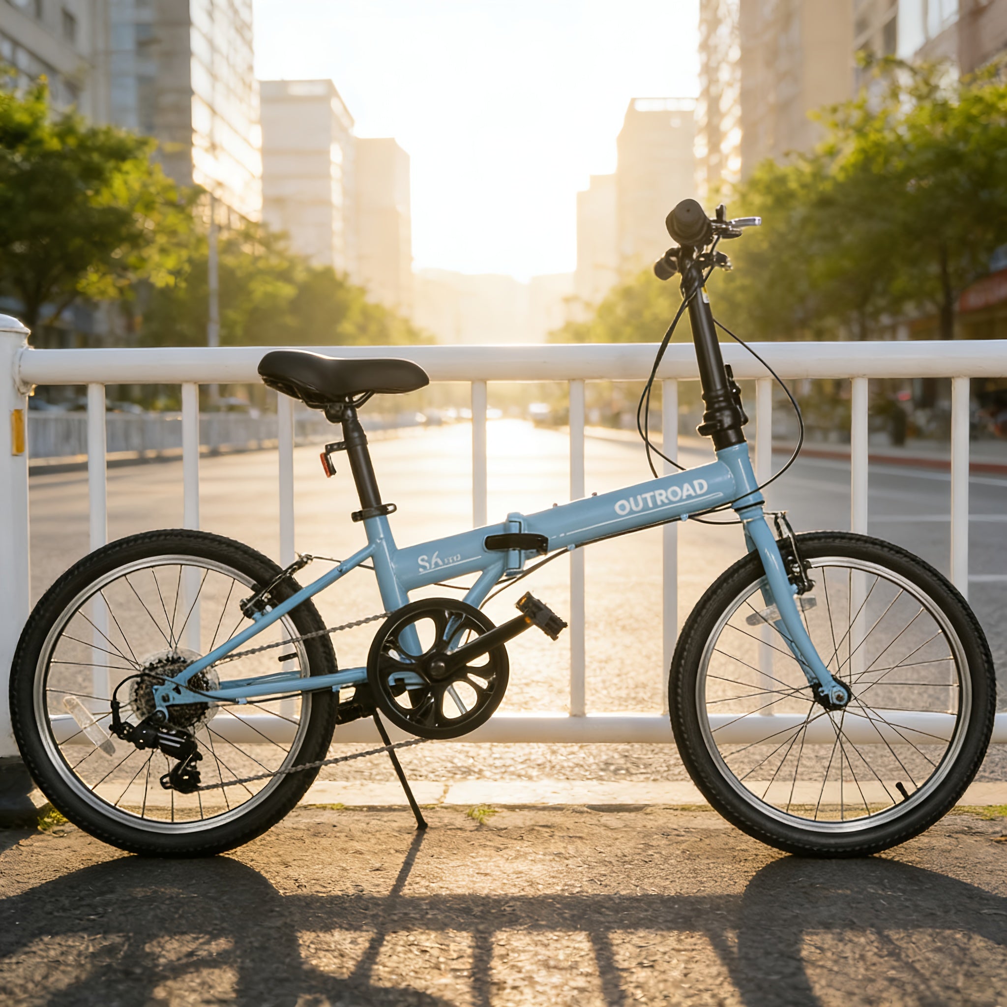 20-inch Folding Bicycle, 7-speed Lightweight Folding Bike, Urban Commuter Bicycle, V-brake Adjustable Handlebars, Unisex for Men\u002Fwomen, Available In Black, White, Blue, And Pink.