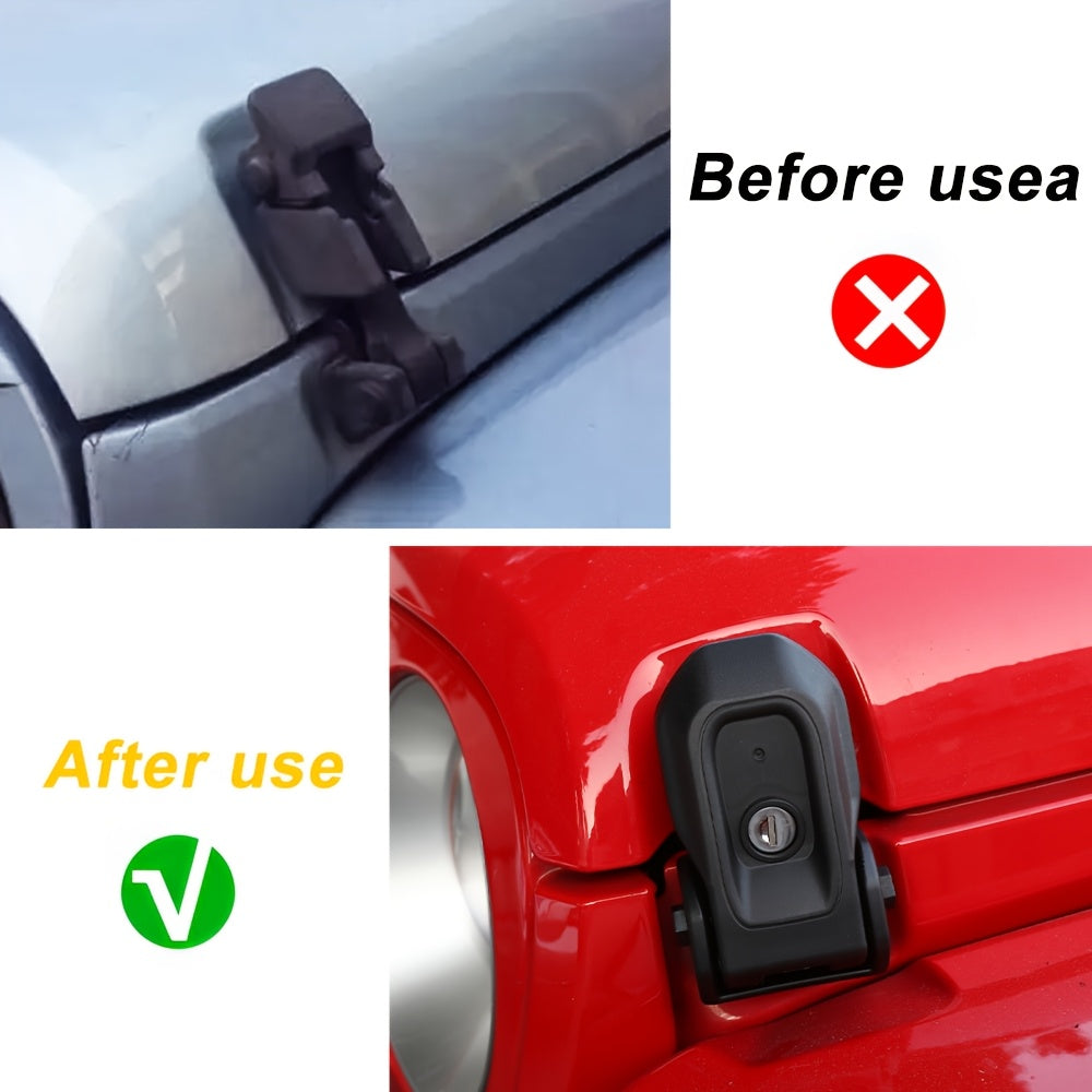 Applicable to 2018-2024 for JEEP for JL\u002FJT 4XE 2-Door & 4-Door OEM-Style Hood Latch Lock | Nylon Fiberglass Composite Anti-Theft Security Upgrade | Direct Fit Engine Cover Lock for Enhanced Safety