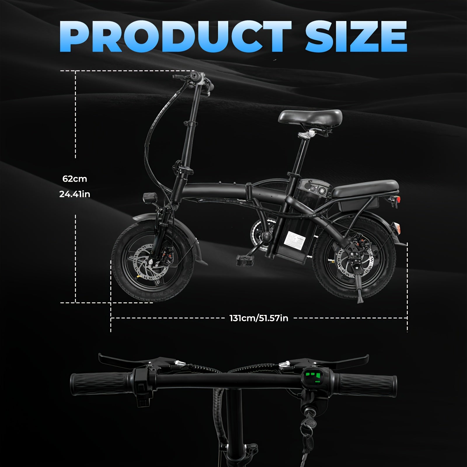 High Performance Adult Electric Bicycle, Portable Design Foldable Electric Bicycle, 500W Motor And 48V 10Ah Battery, 16-24 Mph Speed, Dual Disc Brakes, 14 Inch Electric Bicycle With Pedals, Suitable Gift For Teenagers