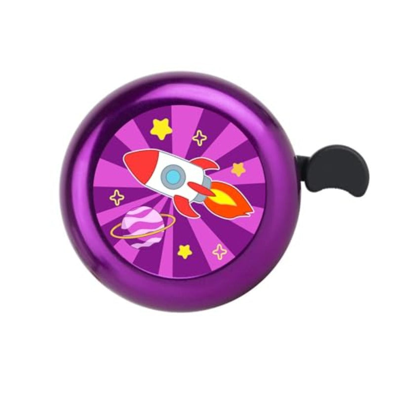 Purple Bicycle Bell with a Rocket Design, Suitable for Both Girls And. This Adjustable Bike Accessory Produces a Clear Sound And Is Perfect for Adults, Whether Women Or Men