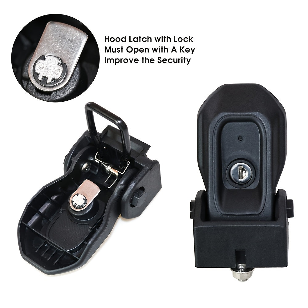 Applicable to 2018-2024 for JEEP for JL\u002FJT 4XE 2-Door & 4-Door OEM-Style Hood Latch Lock | Nylon Fiberglass Composite Anti-Theft Security Upgrade | Direct Fit Engine Cover Lock for Enhanced Safety