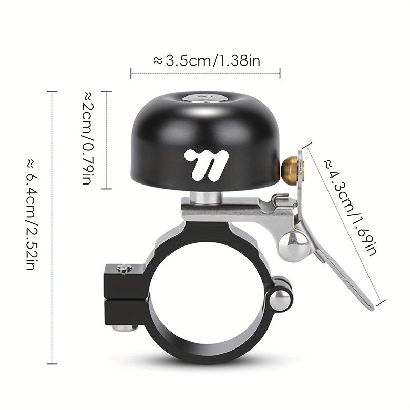 WEST BIKING Bicycle Bell - Heavy-Duty Copper Construction, Press-To-Rebound Crisp Ringtone, Long Trailing Sound, Lightweight Bike Handlebar Bell With, Fits 0. 87In\u002F2. 22Cm Handlebars, for Road, Mountain, Commuter Bicycles - Cycling Safety Alert