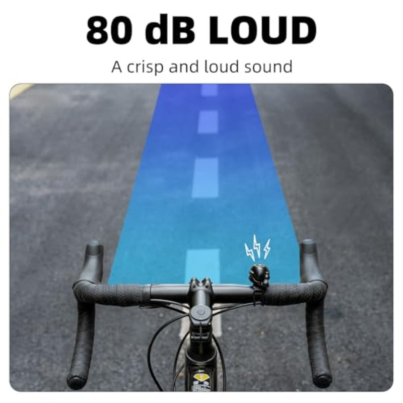 1 ROCKBROS Classic Bike Bell | 80dB Aluminum Alloy Rotatable Base, Fits 0.86-1.34in\u002F22-34mm Bicycle Handlebars