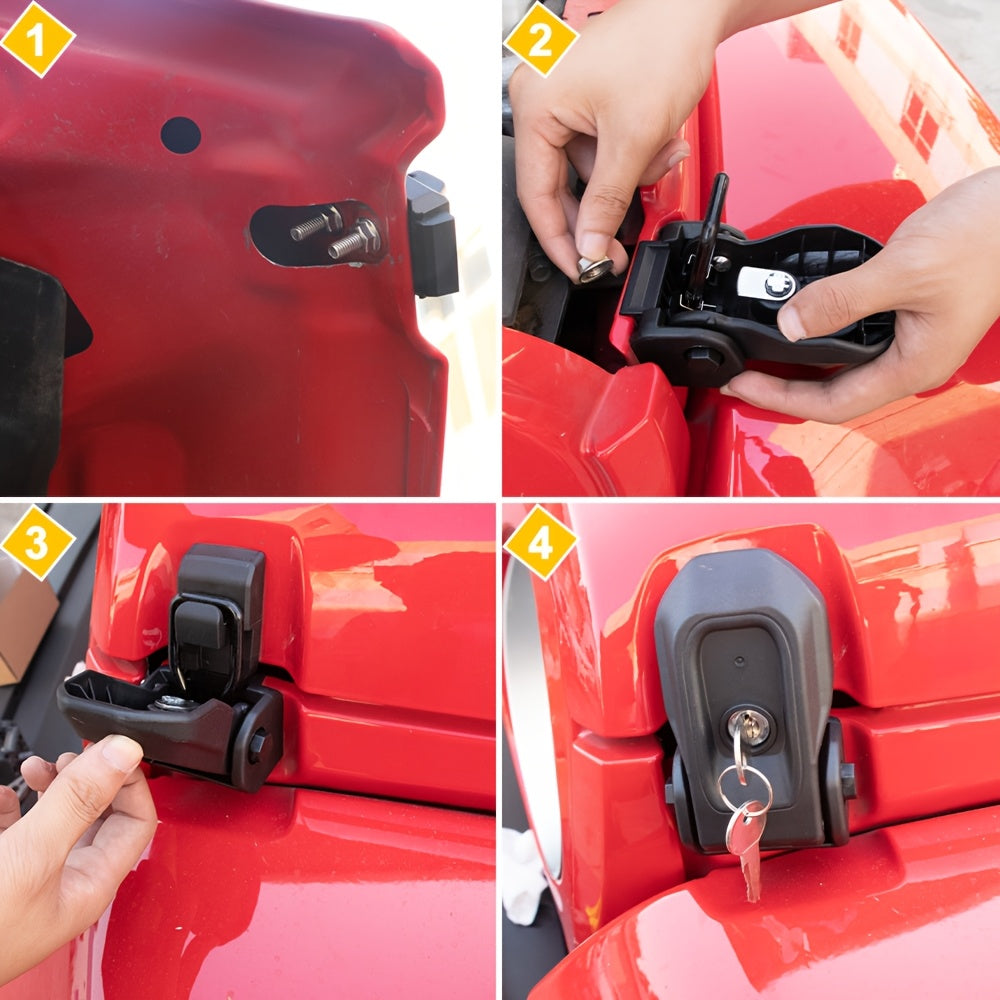 Applicable to 2018-2024 for JEEP for JL\u002FJT 4XE 2-Door & 4-Door OEM-Style Hood Latch Lock | Nylon Fiberglass Composite Anti-Theft Security Upgrade | Direct Fit Engine Cover Lock for Enhanced Safety