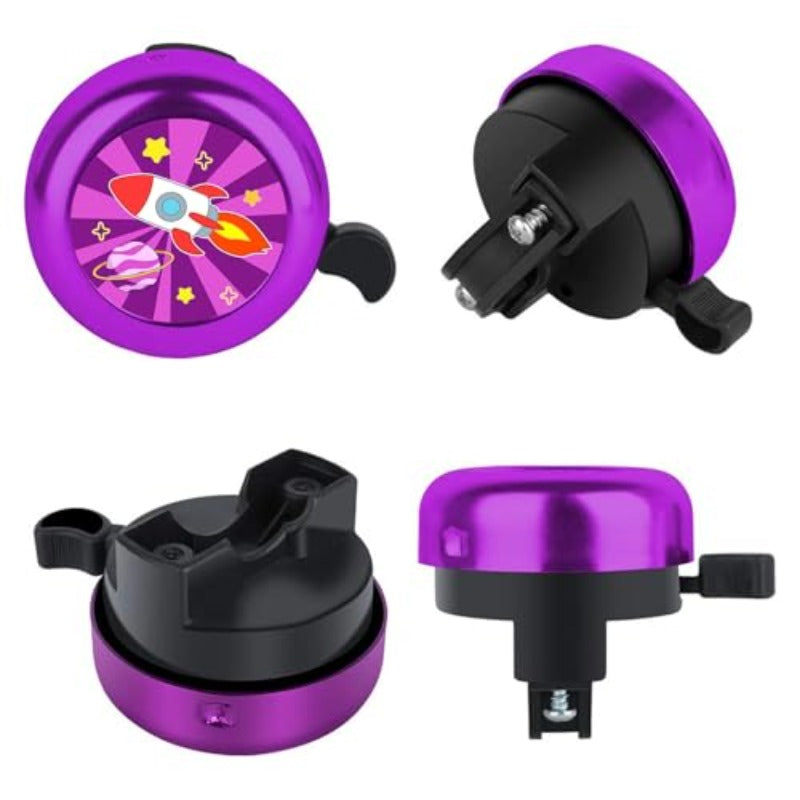 Purple Bicycle Bell with a Rocket Design, Suitable for Both Girls And. This Adjustable Bike Accessory Produces a Clear Sound And Is Perfect for Adults, Whether Women Or Men