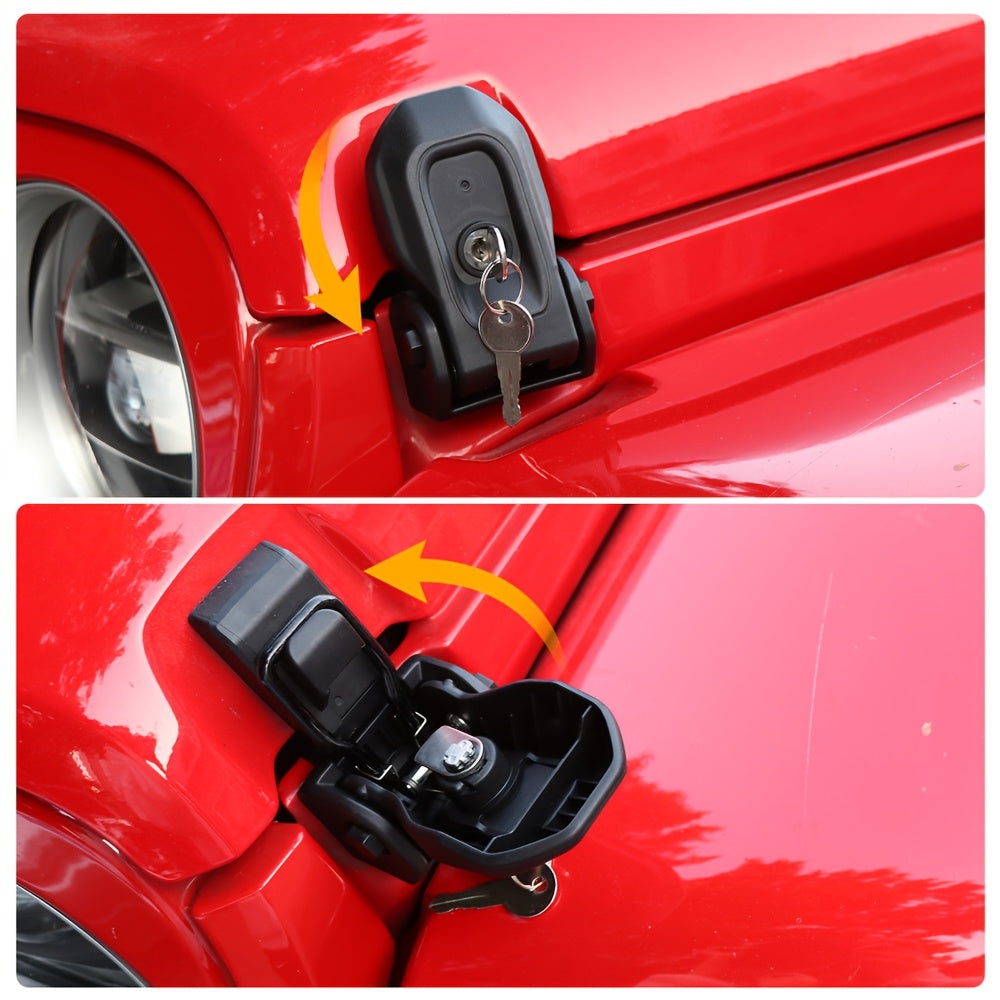 Applicable to 2018-2024 for JEEP for JL\u002FJT 4XE 2-Door & 4-Door OEM-Style Hood Latch Lock | Nylon Fiberglass Composite Anti-Theft Security Upgrade | Direct Fit Engine Cover Lock for Enhanced Safety