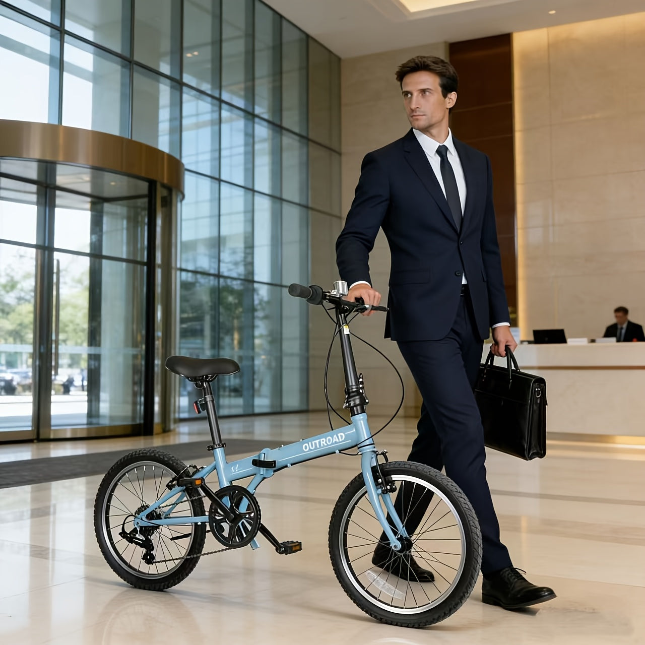 20-inch Folding Bicycle, 7-speed Lightweight Folding Bike, Urban Commuter Bicycle, V-brake Adjustable Handlebars, Unisex for Men\u002Fwomen, Available In Black, White, Blue, And Pink.
