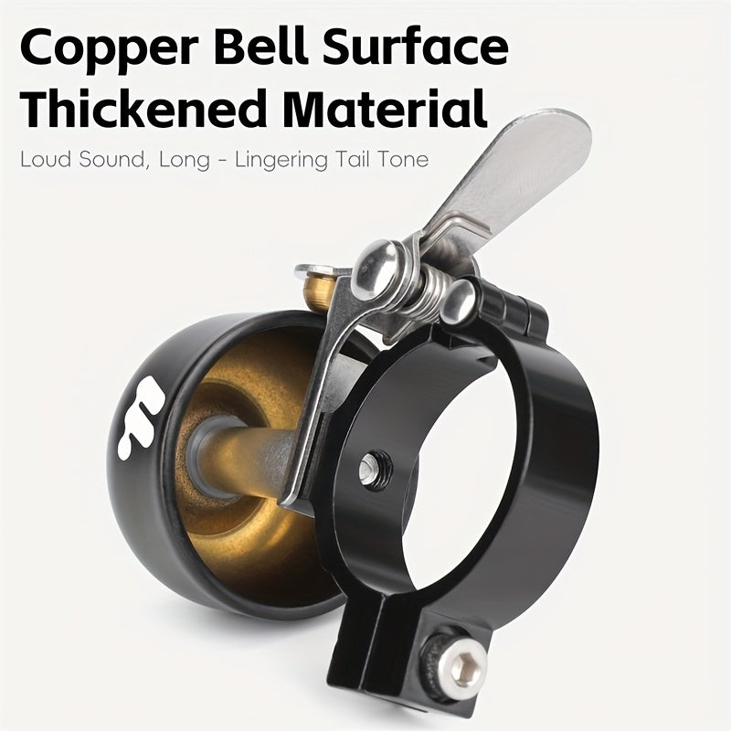WEST BIKING Bicycle Bell - Heavy-Duty Copper Construction, Press-To-Rebound Crisp Ringtone, Long Trailing Sound, Lightweight Bike Handlebar Bell With, Fits 0. 87In\u002F2. 22Cm Handlebars, for Road, Mountain, Commuter Bicycles - Cycling Safety Alert