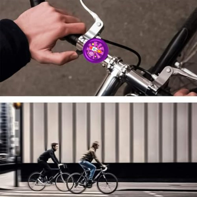 Purple Bicycle Bell with a Rocket Design, Suitable for Both Girls And. This Adjustable Bike Accessory Produces a Clear Sound And Is Perfect for Adults, Whether Women Or Men