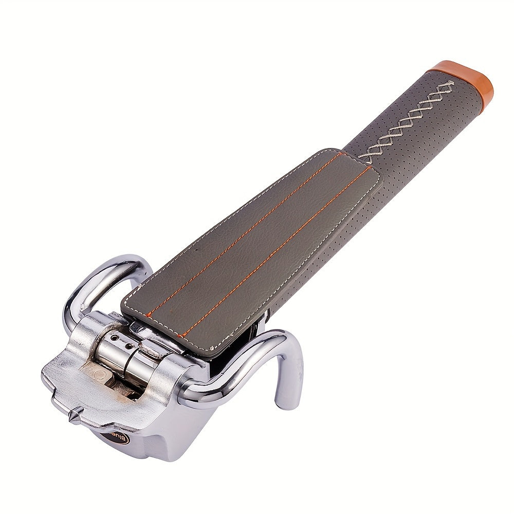 Anti-Theft Steering Wheel Lock Three-Direction Anti-Theft Lock Steering Wheel with Safety Hammer - Foldable Gray