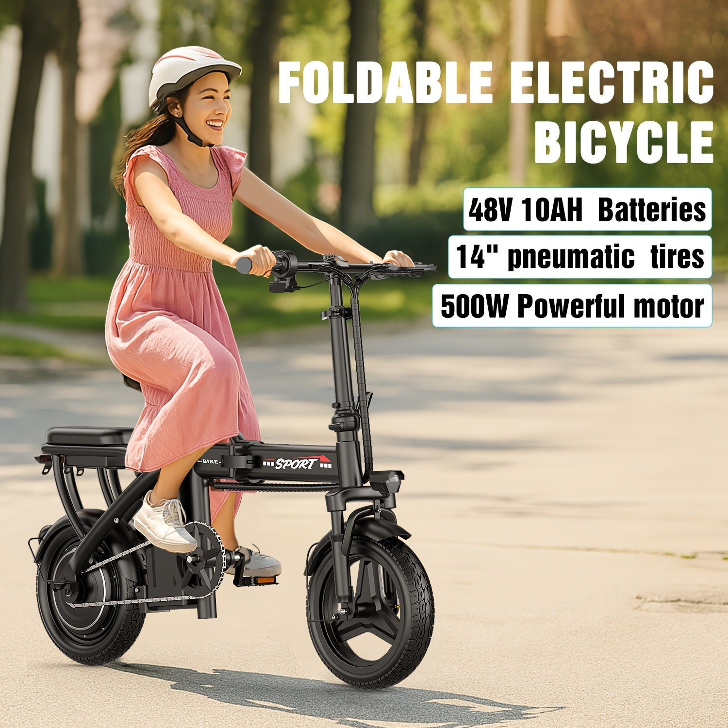 Foldable Electric Bike for Adults, 14\