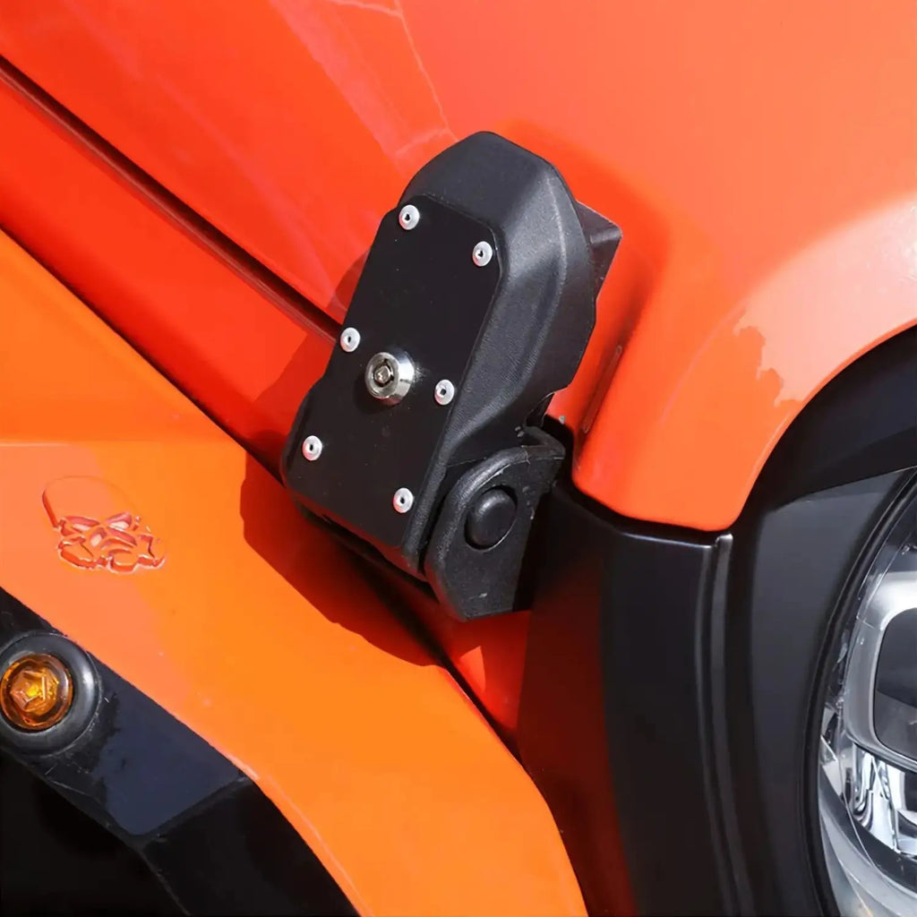 Two Aluminum Alloy Key Locks Designed for JEEP for Wrangler - Engine Hood Anti-Theft Safety Latch, Robust Metal Build, Stylish Black End, Improved Vehicle Security, Sleek Metallic Appearance, And Long-Lasting Metal Locks
