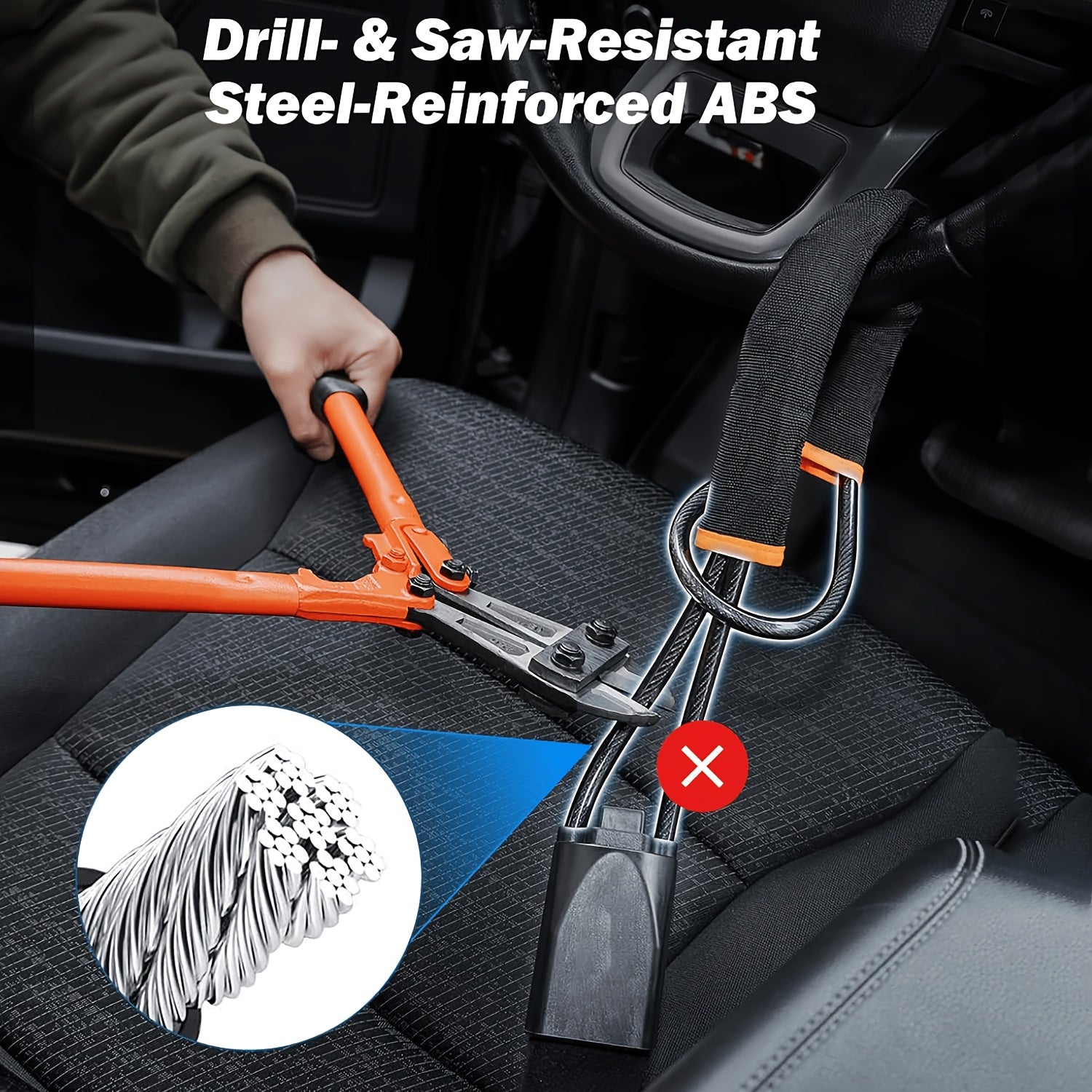 Car Steering Wheel Lock, 2 Pack Anti Theft Car Device with Max 17\