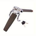 Anti-Theft Steering Wheel Lock Three-Direction Anti-Theft Lock Steering Wheel with Safety Hammer - Foldable Gray