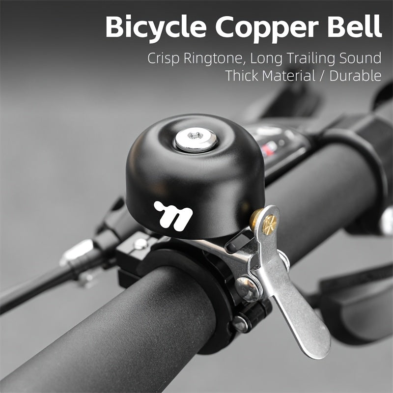 WEST BIKING Bicycle Bell - Heavy-Duty Copper Construction, Press-To-Rebound Crisp Ringtone, Long Trailing Sound, Lightweight Bike Handlebar Bell With, Fits 0. 87In\u002F2. 22Cm Handlebars, for Road, Mountain, Commuter Bicycles - Cycling Safety Alert