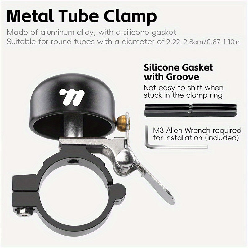 WEST BIKING Bicycle Bell - Heavy-Duty Copper Construction, Press-To-Rebound Crisp Ringtone, Long Trailing Sound, Lightweight Bike Handlebar Bell With, Fits 0. 87In\u002F2. 22Cm Handlebars, for Road, Mountain, Commuter Bicycles - Cycling Safety Alert