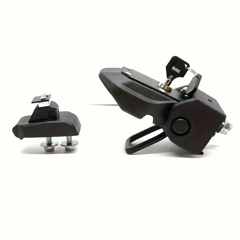 Two Aluminum Alloy Key Locks Designed for JEEP for Wrangler - Engine Hood Anti-Theft Safety Latch, Robust Metal Build, Stylish Black End, Improved Vehicle Security, Sleek Metallic Appearance, And Long-Lasting Metal Locks