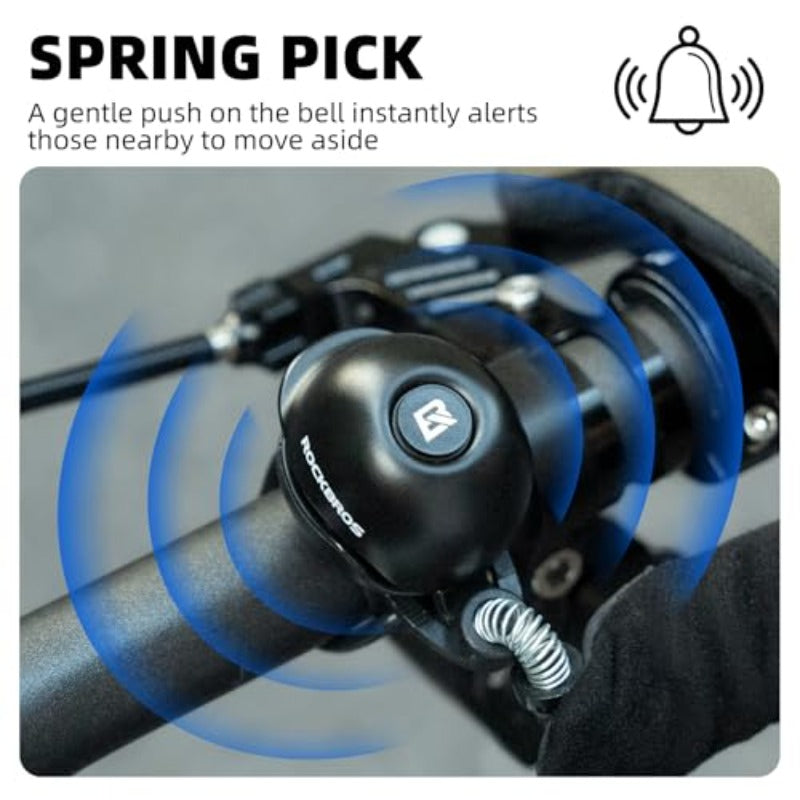 1 ROCKBROS Classic Bike Bell | 80dB Aluminum Alloy Rotatable Base, Fits 0.86-1.34in\u002F22-34mm Bicycle Handlebars